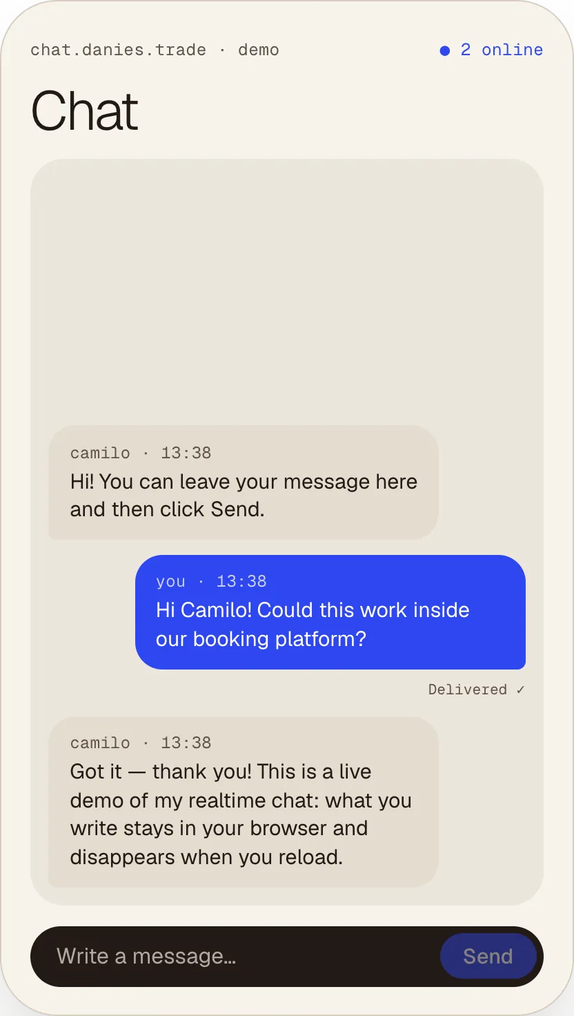 Chat conversation in light mode
