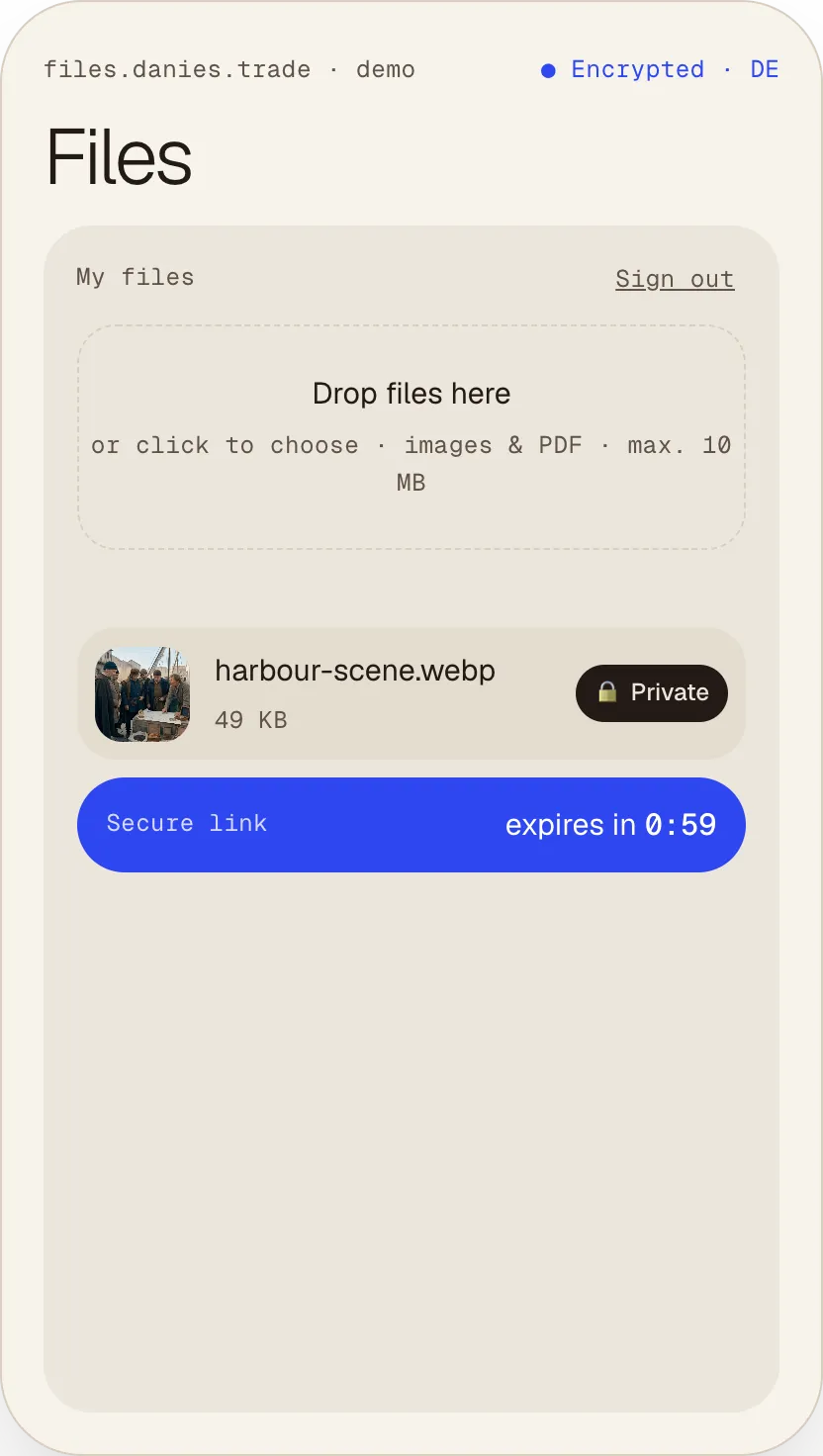 Private files in light mode