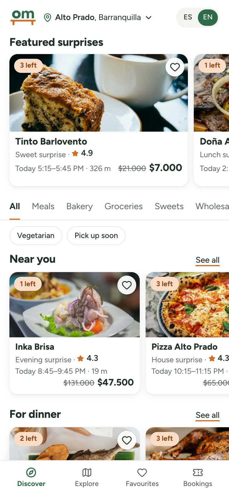 Discover: featured surprises first, then what’s near you