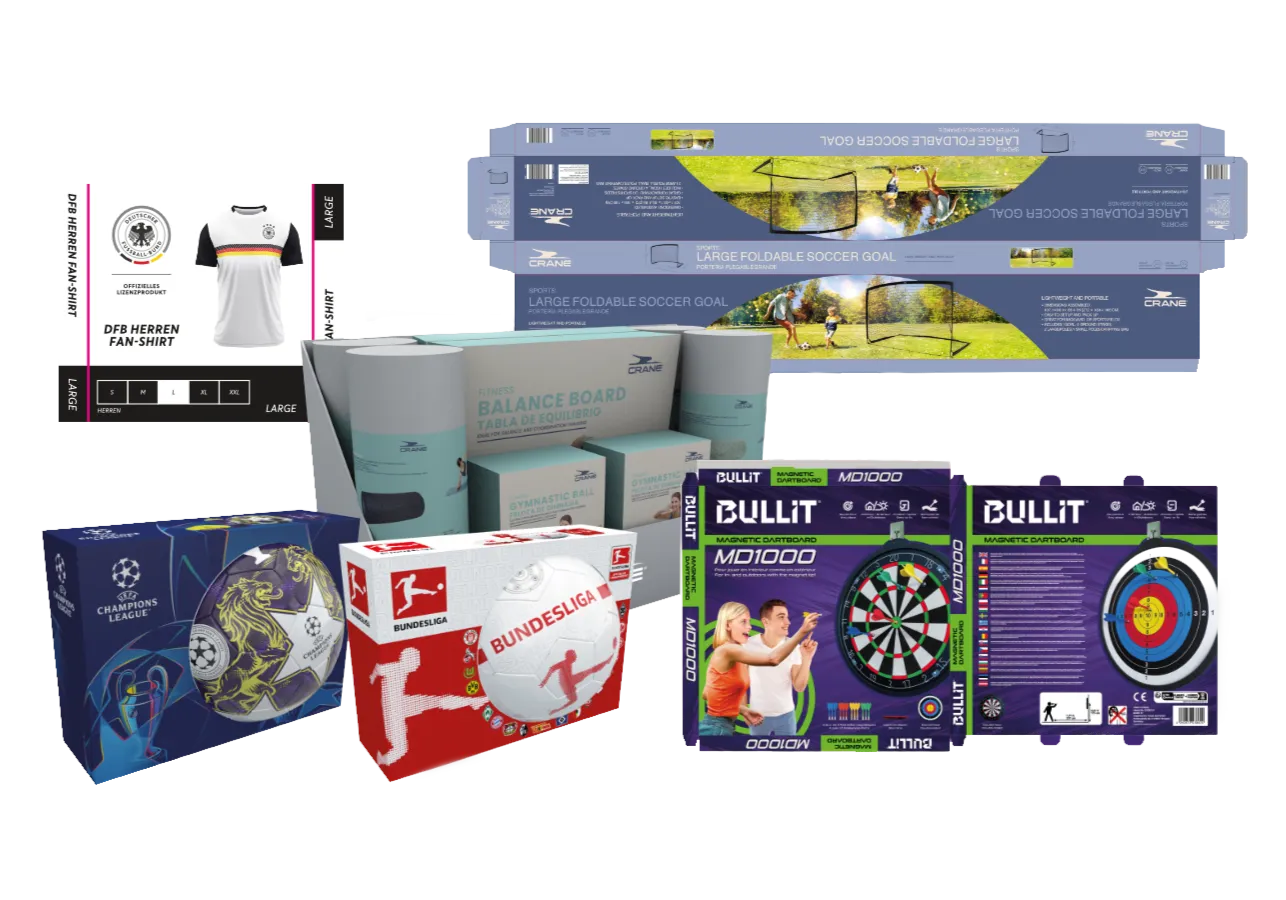 Gama de packaging de tienda con licencia